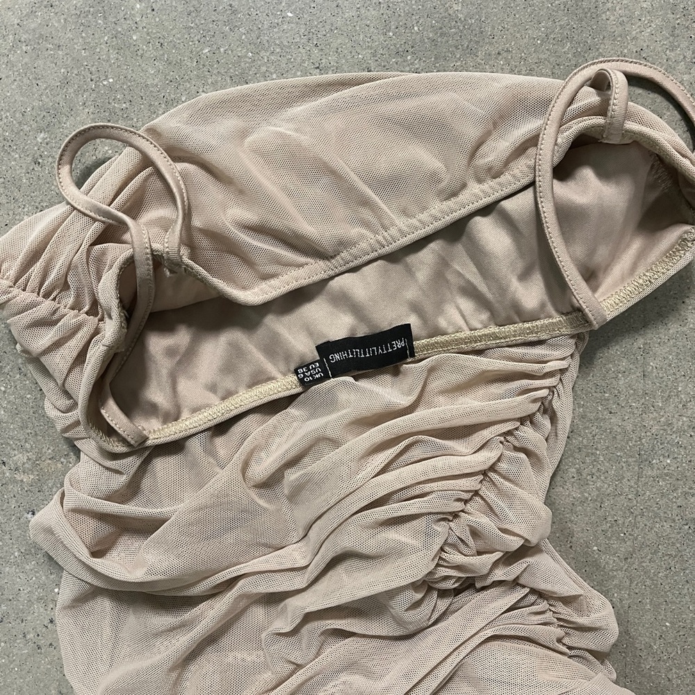 Tan Ruched Dress - Picture 7 of 8